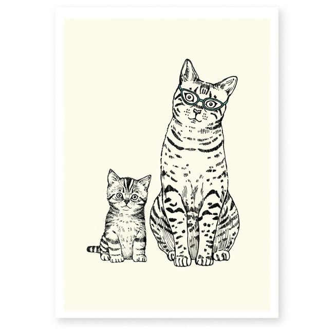 Image of Affiche A4 Maman et chaton 
