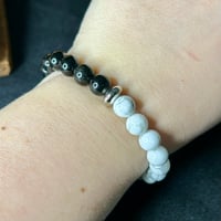 Image 1 of Howlite and Obsidian Bracelet ($8)