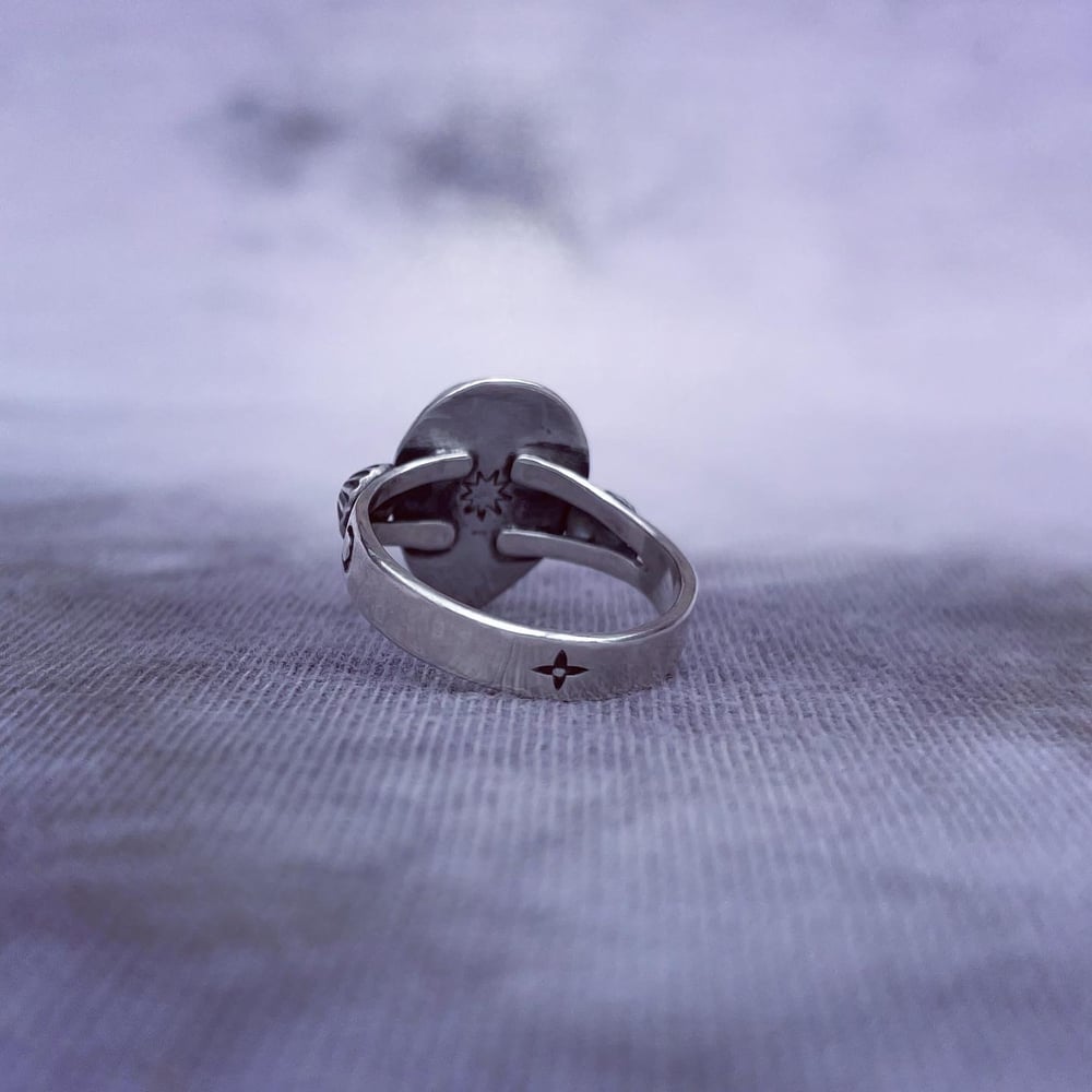 Handmade Sterling Silver Celestial Moonstone Ring p