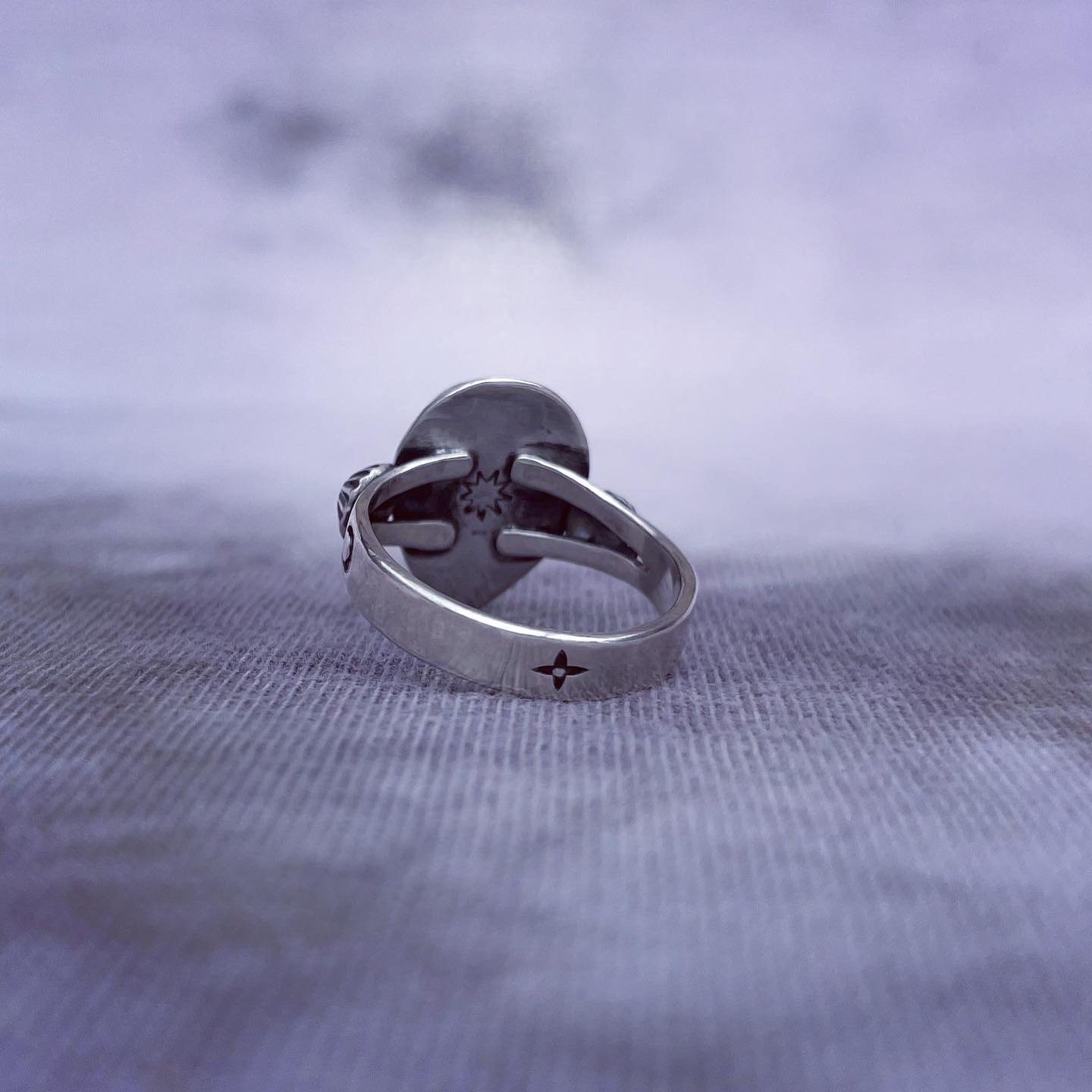 Image of Handmade Sterling Silver Celestial Moonstone Ring 