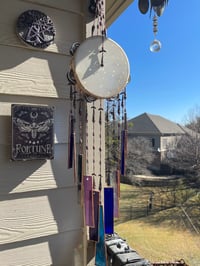 Image 1 of Tambourine Stained Glass Chimes -Multicolored 