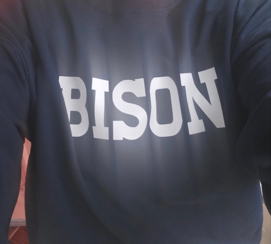Image of BISON NAVY BLUE CREW NECK