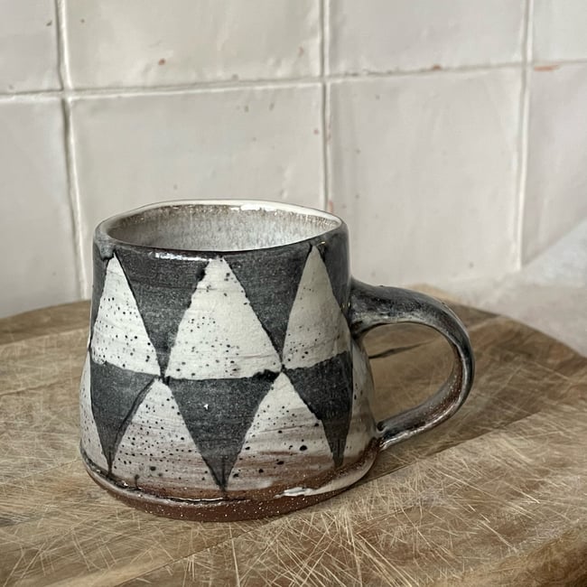 6oz Coffee Mug Black Triangles