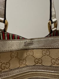 Image 6 of Preloved Gucci Abbey Pocket Tote in Beige GG Canvas