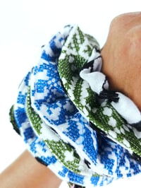 Image 8 of Large Keffiyeh Scrunchies Blue/Green