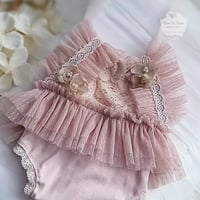 Image 3 of Newborn body-dress - Carlie - pink | photo props