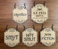 Image 1 of Individual signs for Good Omens bookshelf dividers