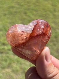 Image 1 of Fire Quartz Heart Carving | #3014