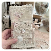 Image 12 of French lace tattered  Sewing Book/Needle book with lace samples