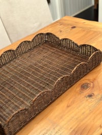 Image 3 of Scalloped Tray Antique Brown