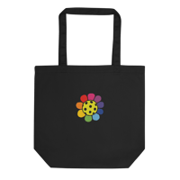 Image 1 of Embroidered Pickleball Flower Power Eco Tote Bag