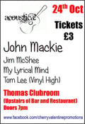 Image of Acoustica! with John Mackie + Guests - 24th October