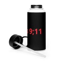 Image 19 of Stainless steel water bottle with a straw lid (Psalms 9;11 Black and Red)