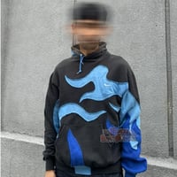 Image 2 of (M-L) Nike HoodieTribal Flame “Bluack" 650