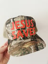 JESUS SAVES -STICK CAMO TRUCKER