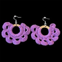 Purple Crocheted Earrings