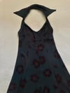 late 1960s Ossie Clark halter maxi dress with Celia Birtwell moss crepe printed fabric