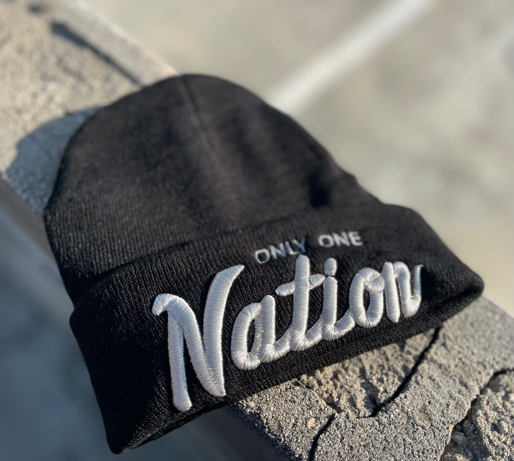 Only One Nation Silver Embroidery Beanie 