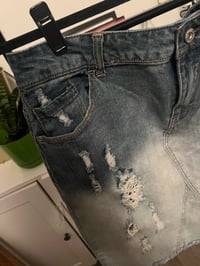 Image 2 of Ashley Stewart distressed denim skirt