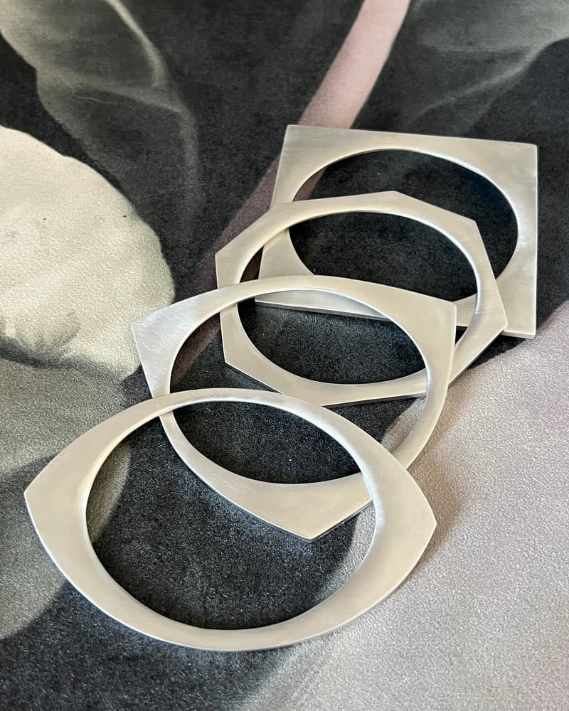 Image of Geometric Bangle Set