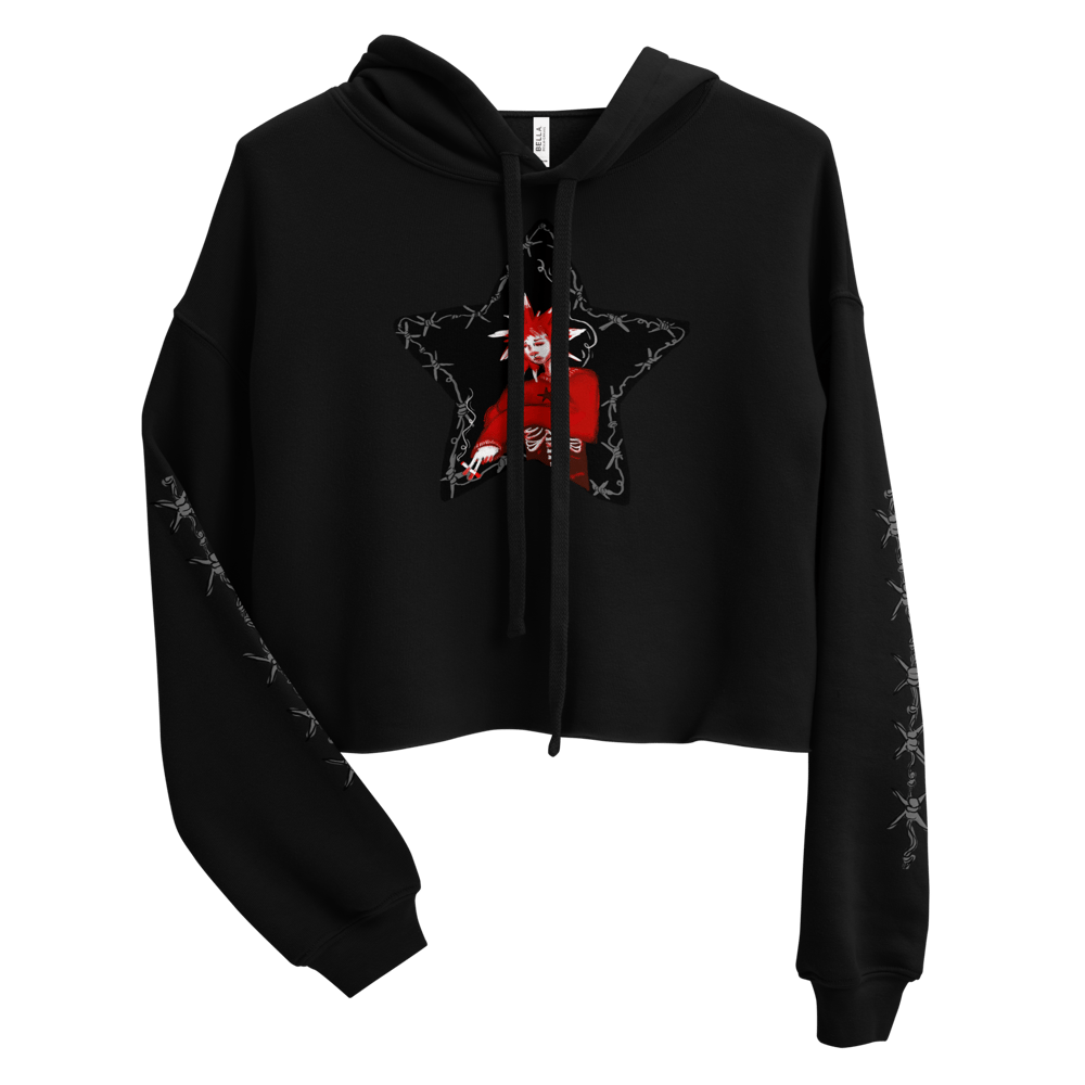 SPIKES CROP HOODIE