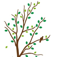Image 2 of Baum Wandtattoo mit Vogel und 60 Blättern