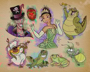 Image of 11”x14” Disney Inspired Tattoo Flash Std Cardstock 10 Sheet Set