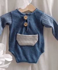 Image 2 of Baby boy bodysuit for photoshoot | Adrien | 0-3 months | navy blue