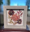 Zinnia, Indian Blanket And Obsession Nandina Wildflower Art In 6" X 6" Shadow Box (Item# 202203S)