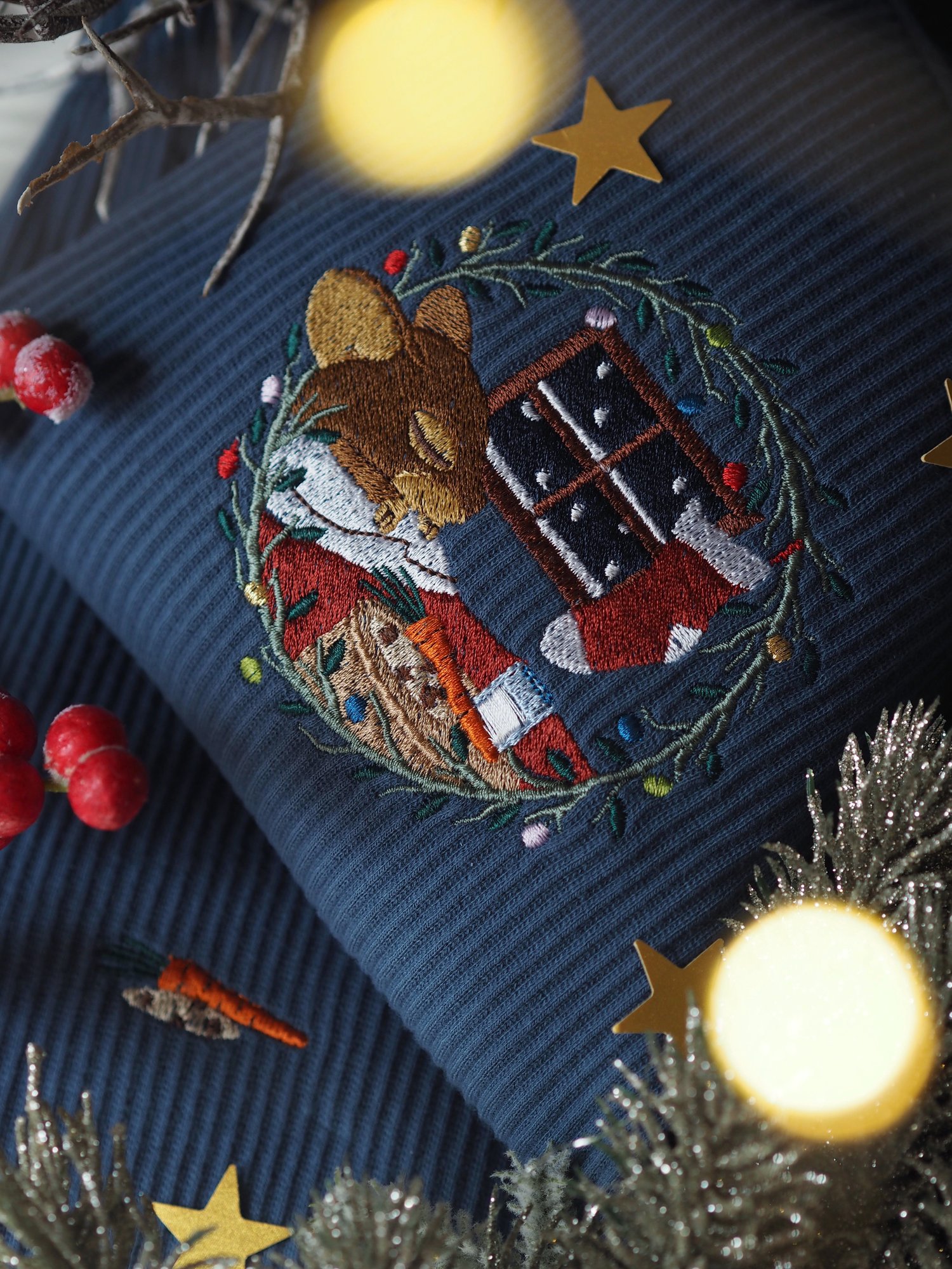 Image of One More Sleep - Blue Ribbed Lounge Set