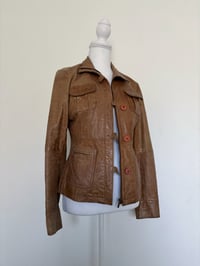 Image 1 of 00s Brown leather jacket // S