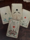 Ancien jeu de 52 cartes, allemand. Art Nouveau, Tamponné sur l’as de coeur, (1871-1918)