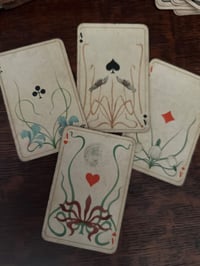 Image 3 of Ancien jeu de 52 cartes, allemand. Art Nouveau, Tamponné sur l’as de coeur, (1871-1918)