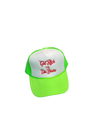 Get Rich 🤑r Die Broke Trucker Hat (Neon Green & White)