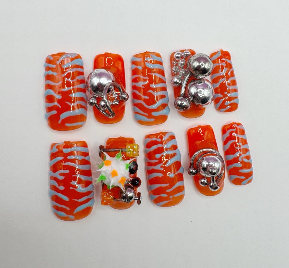 Image of zebra piercing set