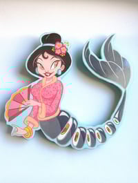 Image 1 of Sushi Mermaid woodcut
