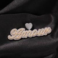 Image 2 of 18K Gold Plated Two Tone Name Heart Pendant(small)