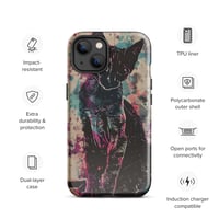 Image 23 of Colorful Watercolor Paint Splatters Black Cat Tough Case for iPhone®