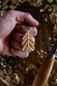 Image 6 of     Oak Leaf Pendant Necklace