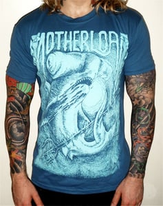 Image of £5 FREE SHIP & E.P! Blue 'HAMMERHEAD' T-Shirt