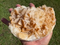 Image 2 of Orange Pyramid Calcite With Druzy Calcite Dusting UV Specimen #1073