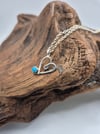 Squiggly Heart with Turquoise Gemstone 