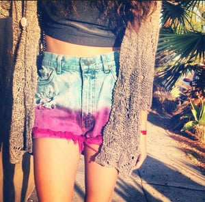 Image of Dip Dye High Waisted Shorts