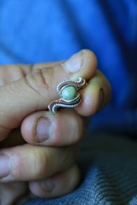 Image 2 of Sterling + Copper Green Turquoise Size 6.5 Ring