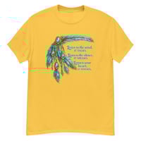 Image 1 of Listen to the Wind Western Feather Shirt – Inspirational Boho Cowgirl Quote T-Shirt