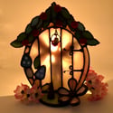 Pink Fairy Stained Glass Candle Holder  
