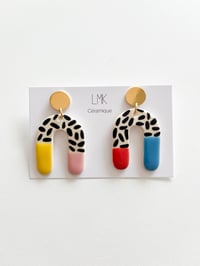 Paire de boucles d'oreilles céramique ARCADI multicolore A 