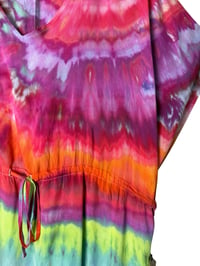 Image 5 of ♻️ UPCYCLED XS/S Short Caftan Cover-Up Dress in Bright Ice Dye