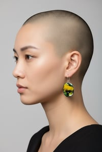 Image 2 of Sterling Silver, Yellow Stripe Landscape Earrings