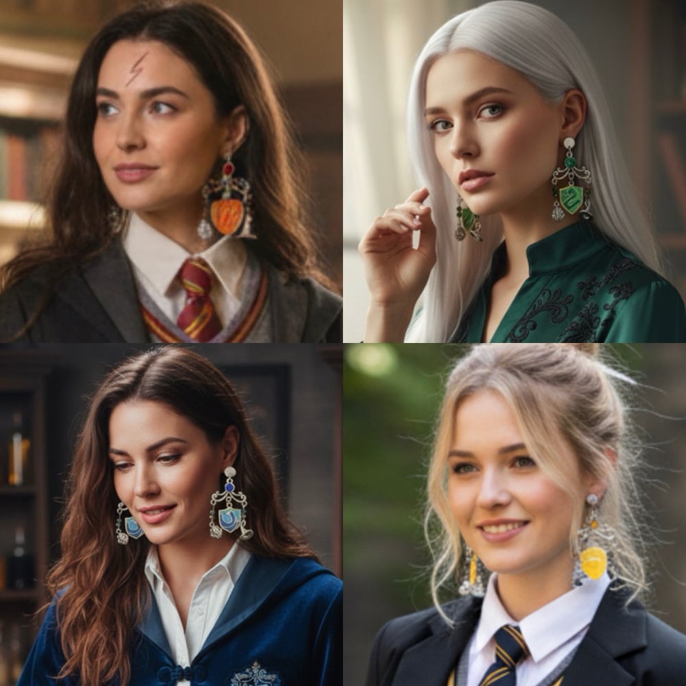Image of Harry Potter house crest earrings 